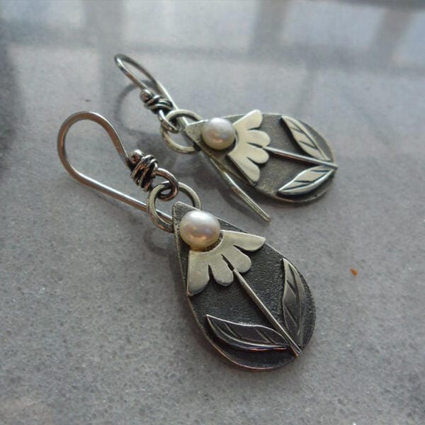 Teardrop Flower Earrings