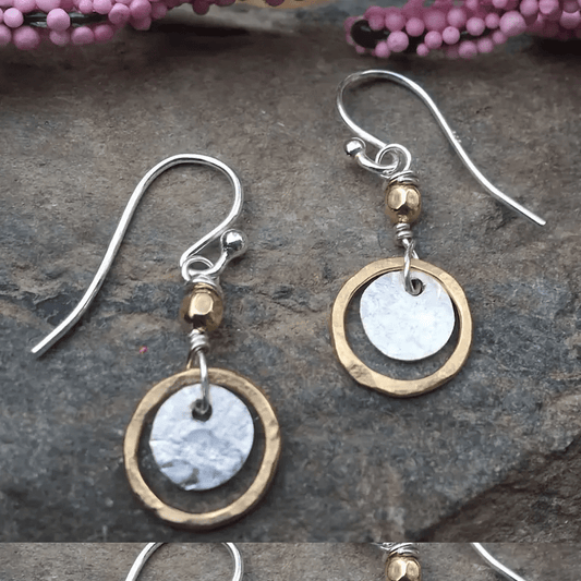 Retro Round Disc Pendant Earrings