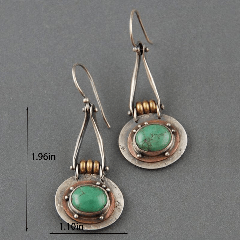 Turquoise Two-Tone Earrings