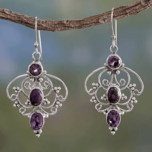 Hollow Metal Engraved Drop Earrings