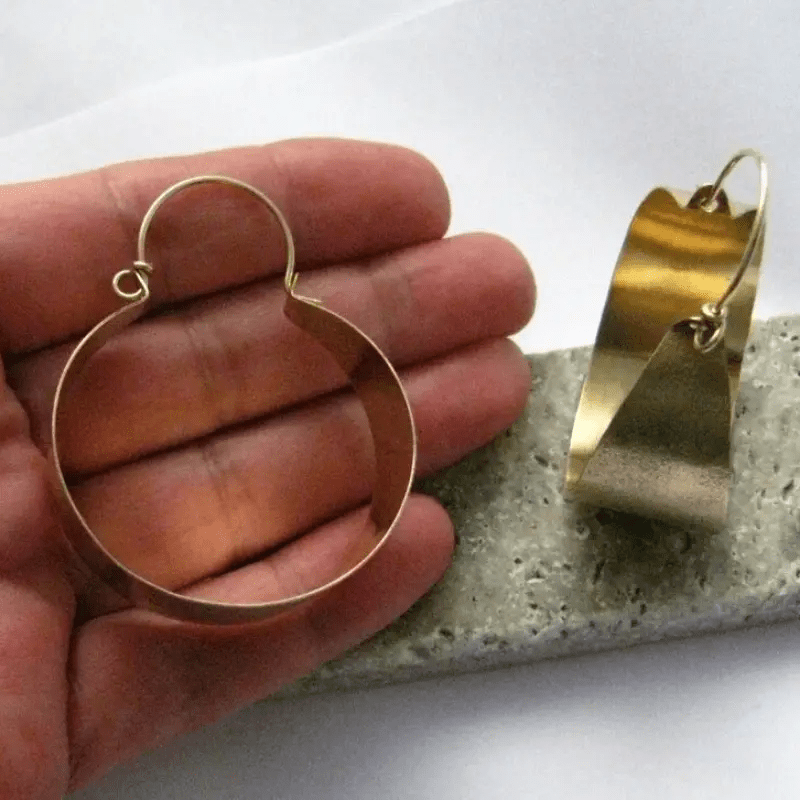 Unique Wide Face Hoop Earrings