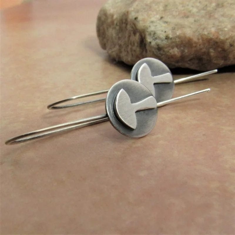 Lightweight Argentium Silver Color Mushroom Earrings