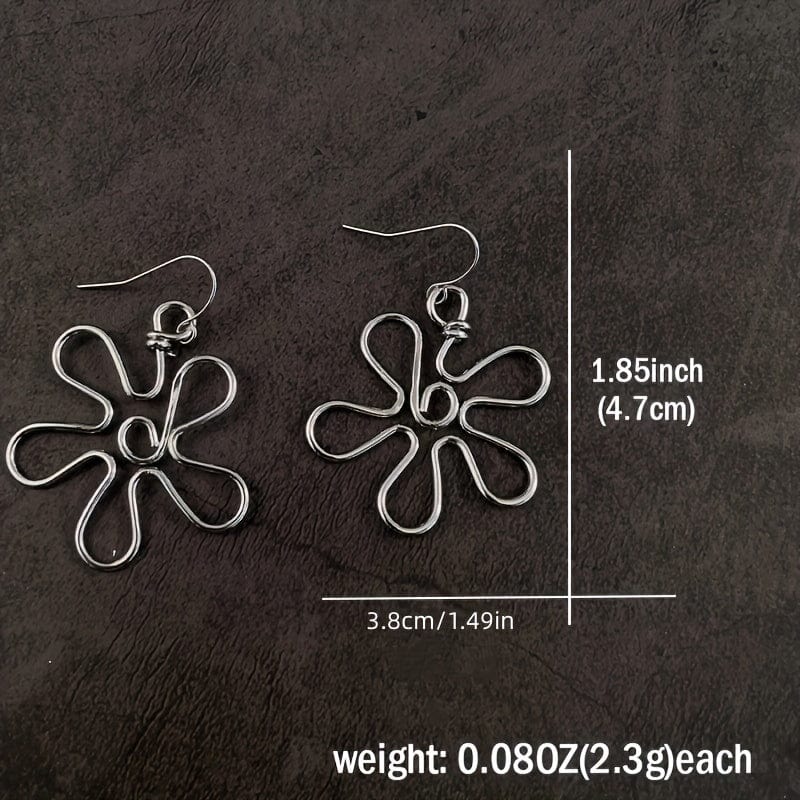 Flower Hollow Pendant Earring