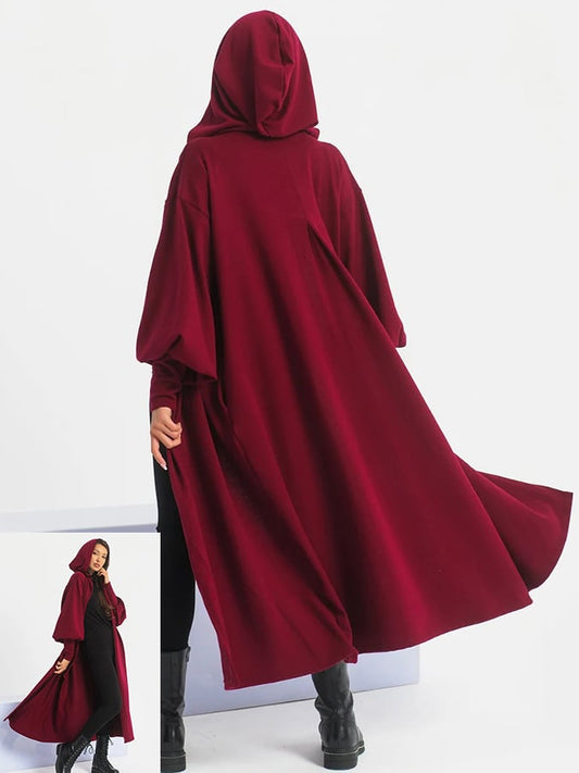 Women's Halloween Medieval Long Hooded Cape Coat