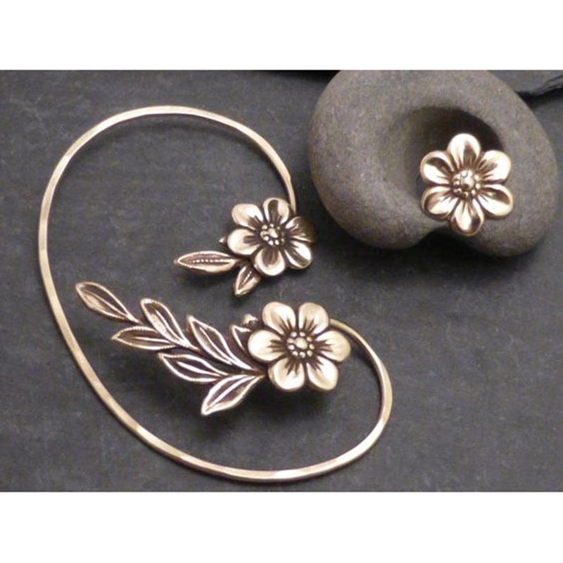 New Botanical Floral Earhoop Earrings