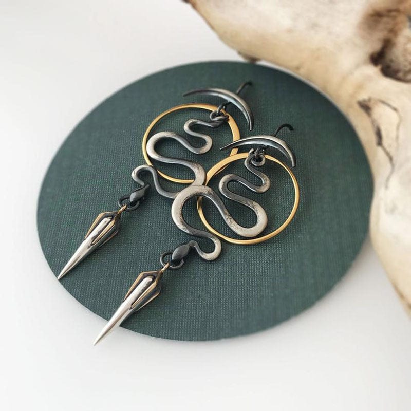 Serpentine Irregular Geometric Spiral Earrings