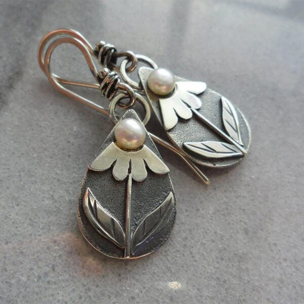 Teardrop Flower Earrings