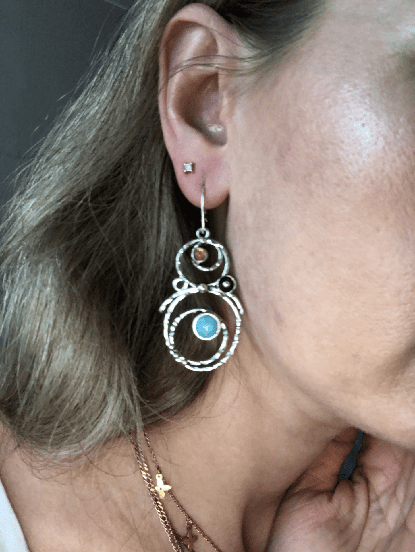 Blue Stone Handmade  Earrings