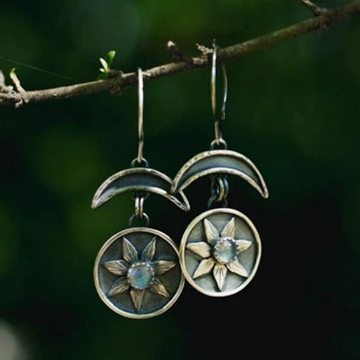 Vintage Flower Moon Earrings