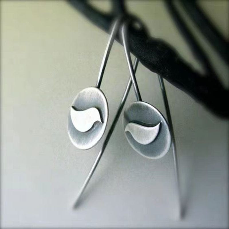 Retro minimalist bird handmade earrings