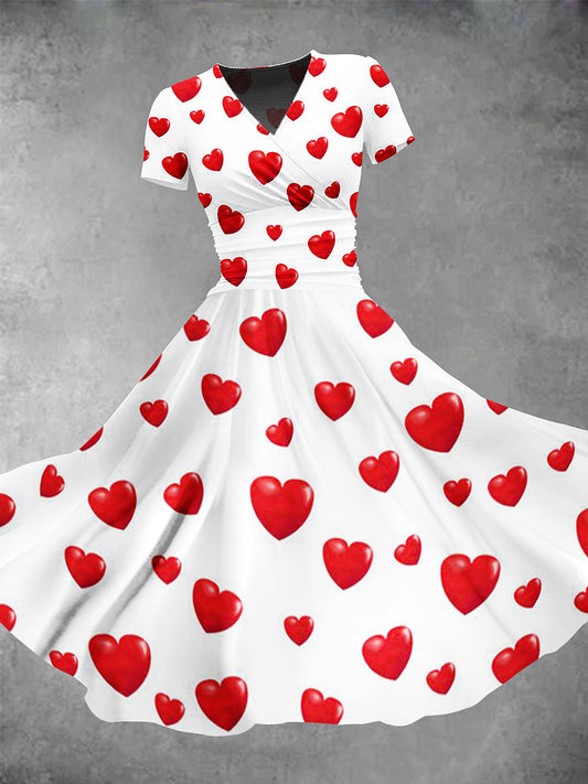 Women's  Romantic Valentine's Day Hearts Print Maxi Dress