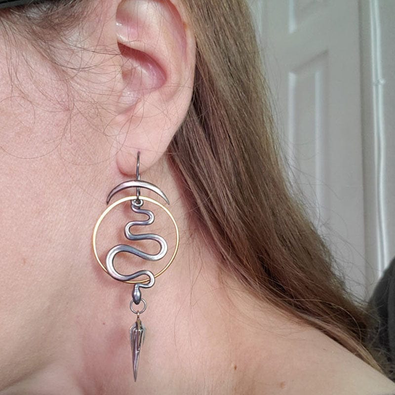 Serpentine Irregular Geometric Spiral Earrings