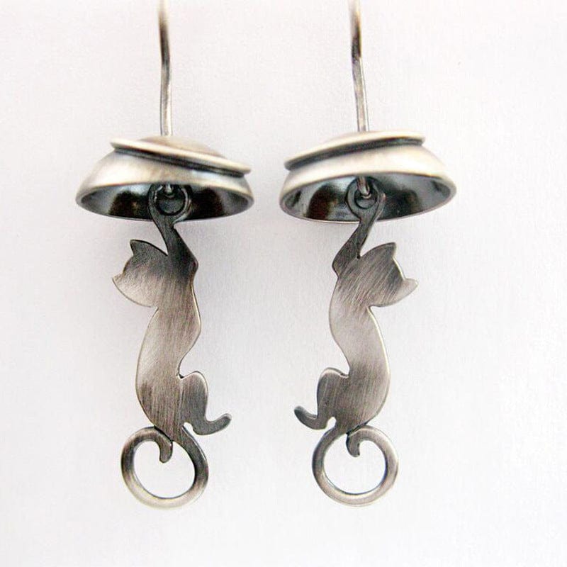 Personality silhouette cat earrings