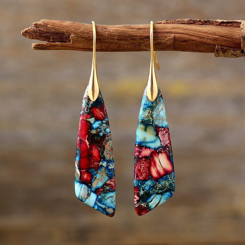 Bohemian Imperial Stone geometric Pendant Earrings