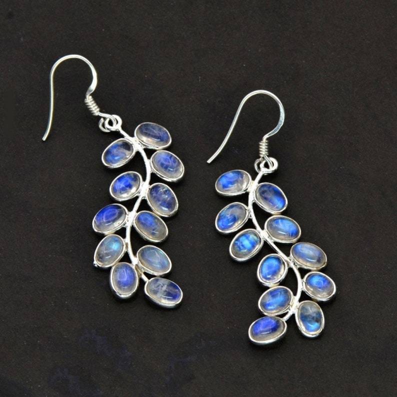 Leaf Moonstone Earrings