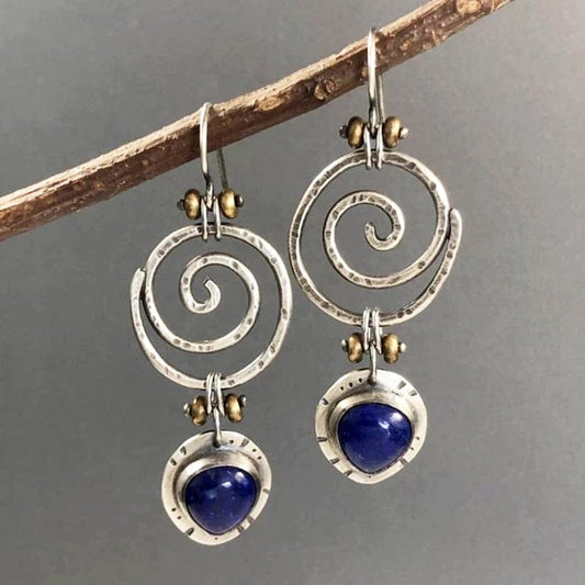 Vintage Hollow Spiral Drop Earrings