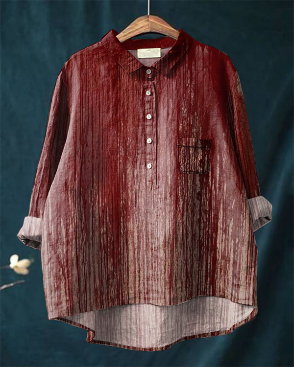 Halloween Red Bloody Cotton and Linen Shirt