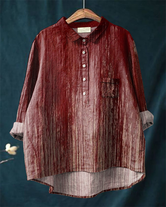 Halloween Red Bloody Cotton and Linen Shirt