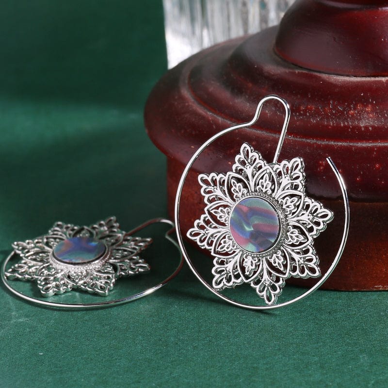 Large Flower Hoop Earrings