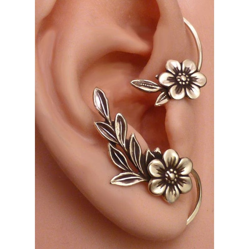 New Botanical Floral Earhoop Earrings