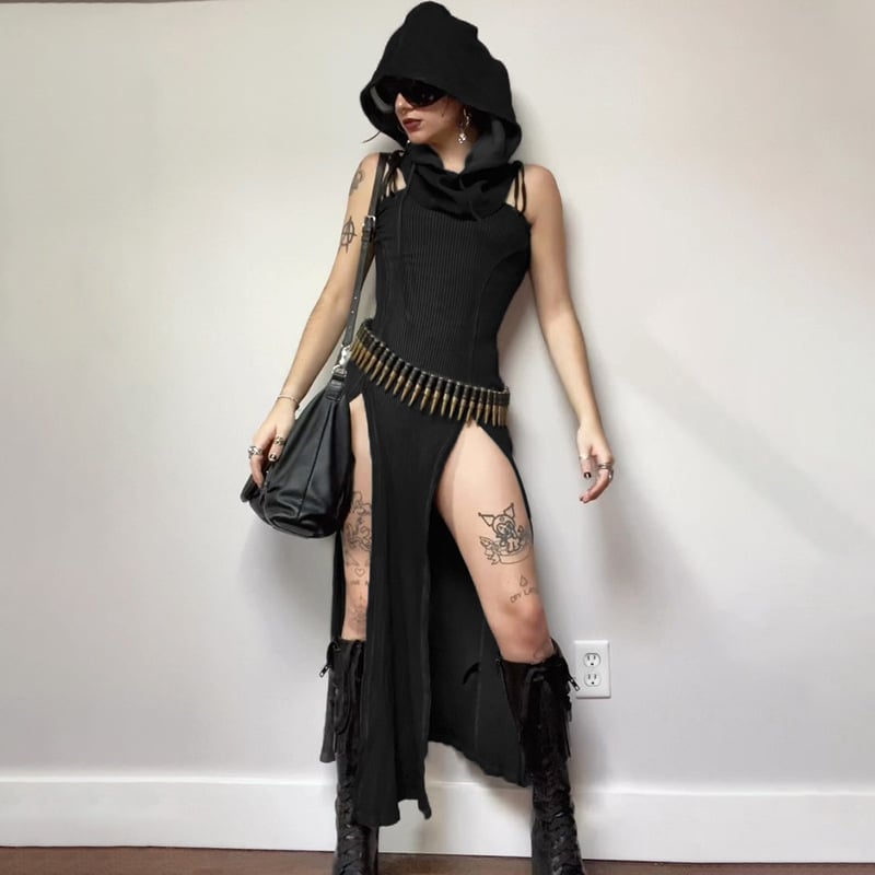 Women's With Racerback And Cowl Hood Festival Dress