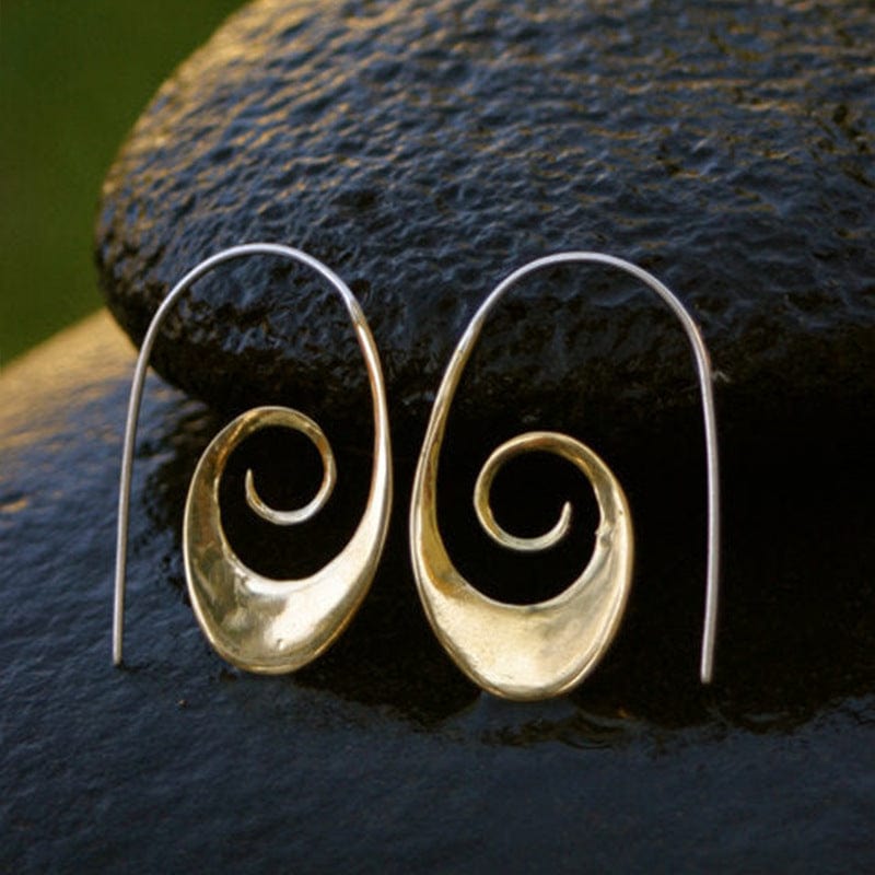 Vintage Geometric Spiral Earrings