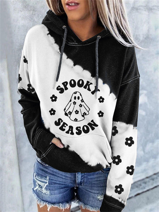 Spooky Season Lovely Ghost With Flowers Hoodie