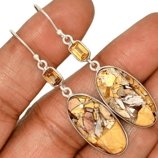 Oval Cut Zinc Alloy Drop Earrings