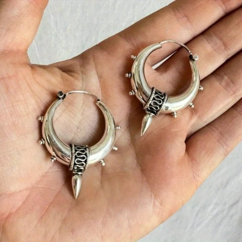 Trendy Silver Color Punk Earrings