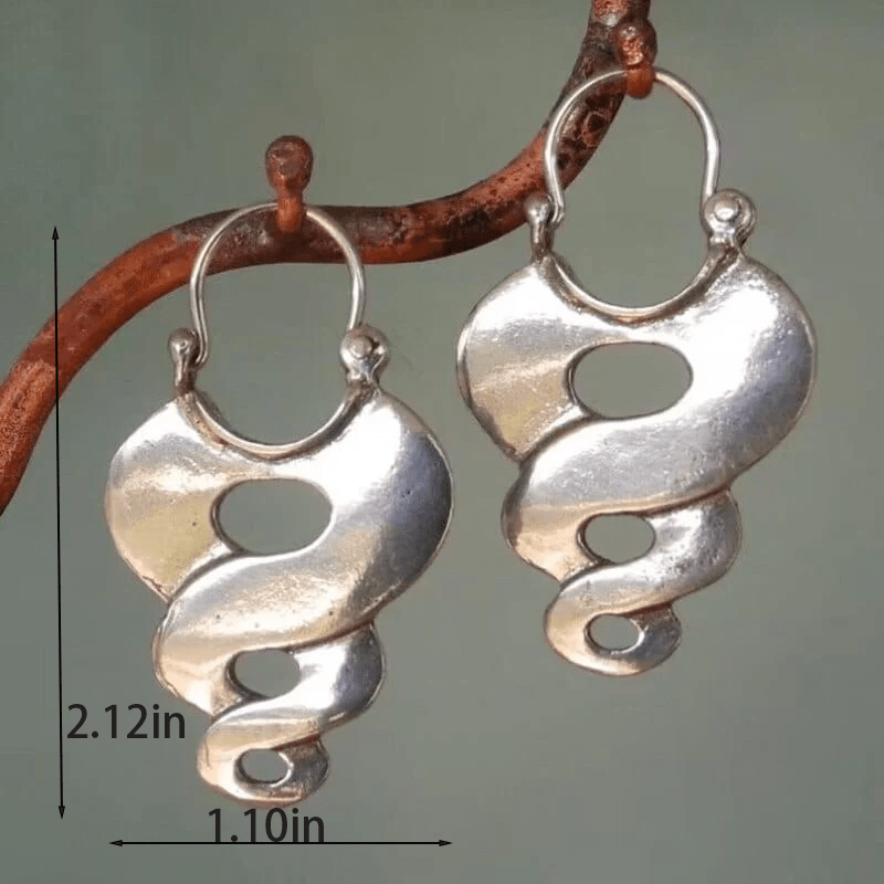 Antique Silver Hollow Spiral Earrings
