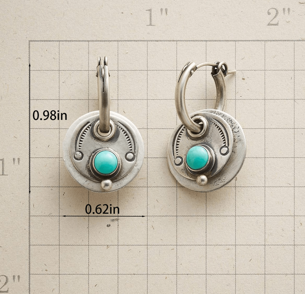 Ancient Turquoise Handmade  Earrings