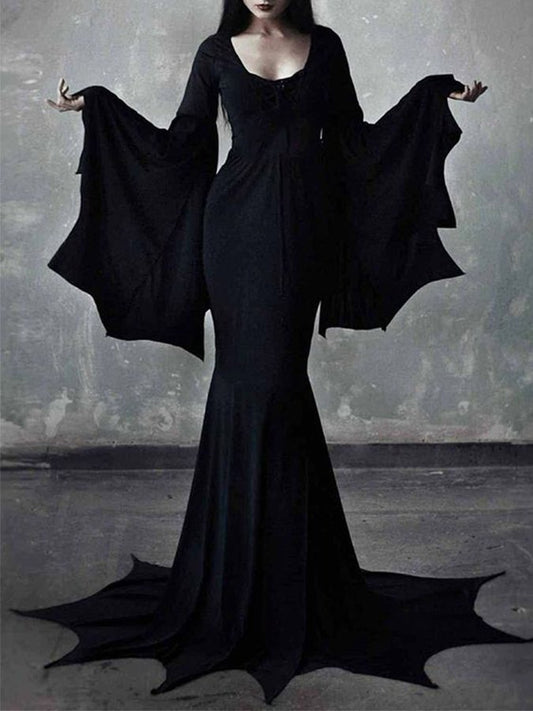 Women's Halloween Witch Cropped Maxi Dress