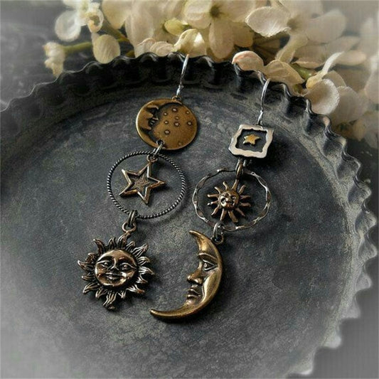 Sun Moon Pendant  Earrings