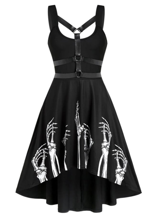 Halloween Gothic Print Strap Dress