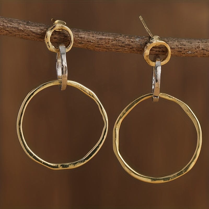 Vintage Hollow Circle Design Dangle Earrings