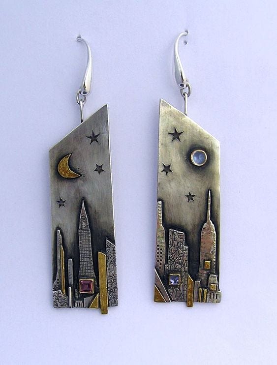 Geometric Graffiti Drop Earrings