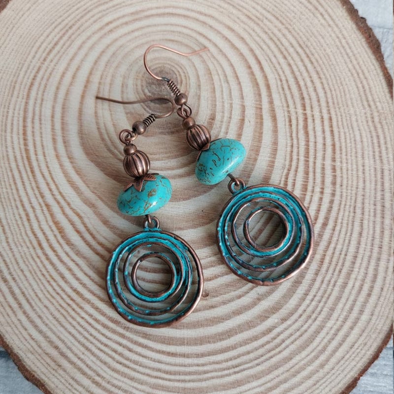 Retro Ethnic Drop Bohemian Turquoise Earrings