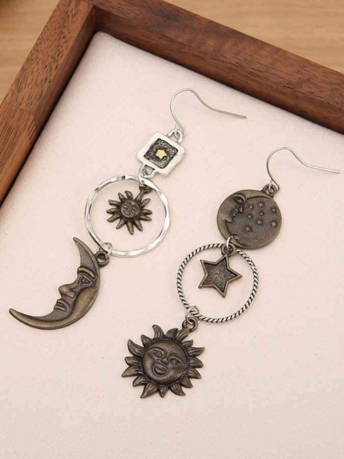 Women's Vintage Sun Moon Earrings