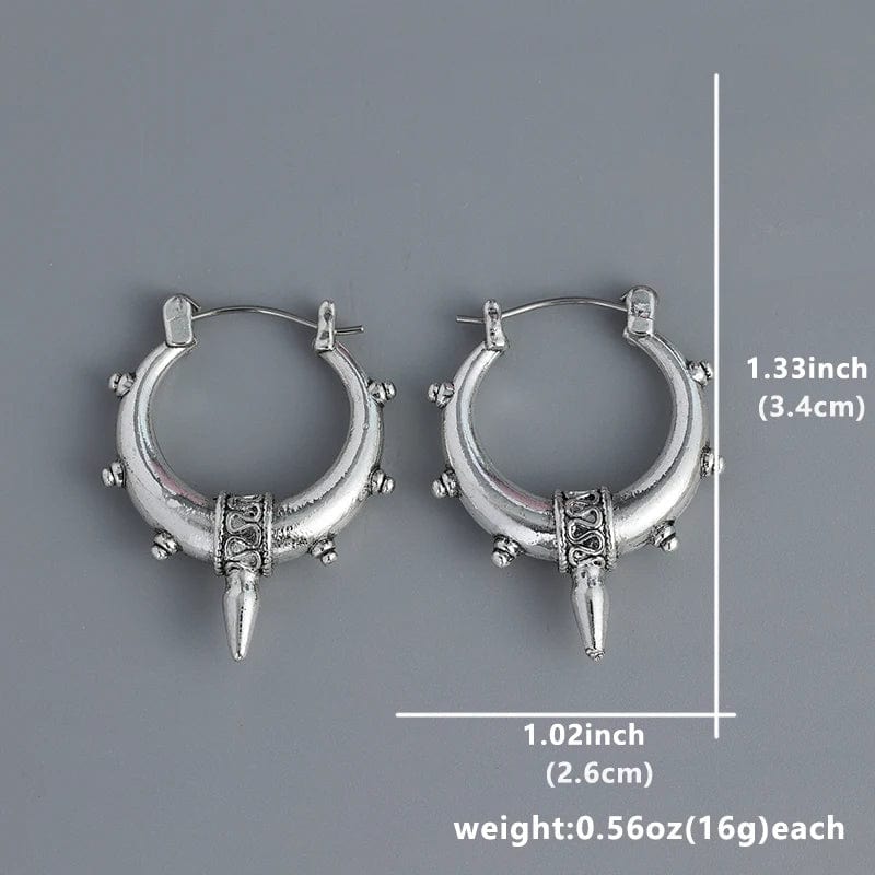 Trendy Silver Color Punk Earrings