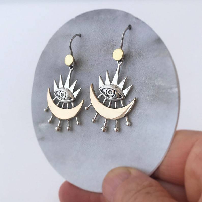 Personalized Sun Moon Fashion Earrings