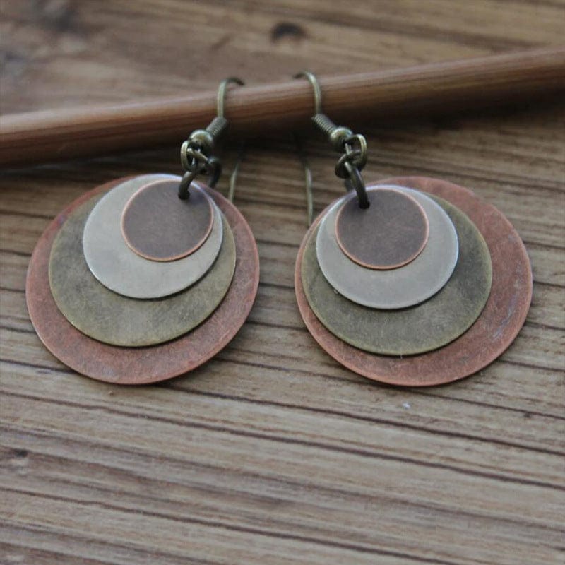 Boho Vintage Circle Layered Earrings